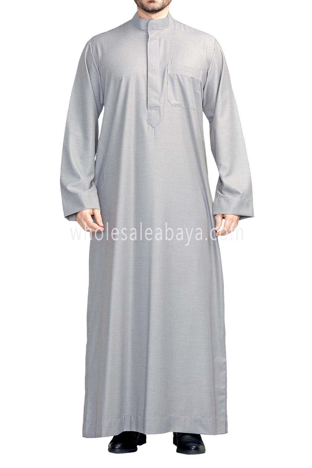 Men's Plain Collar Thoube Light Grey