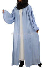 Women's Organza Abaya With Baloon Sleeves Aspiring Blue