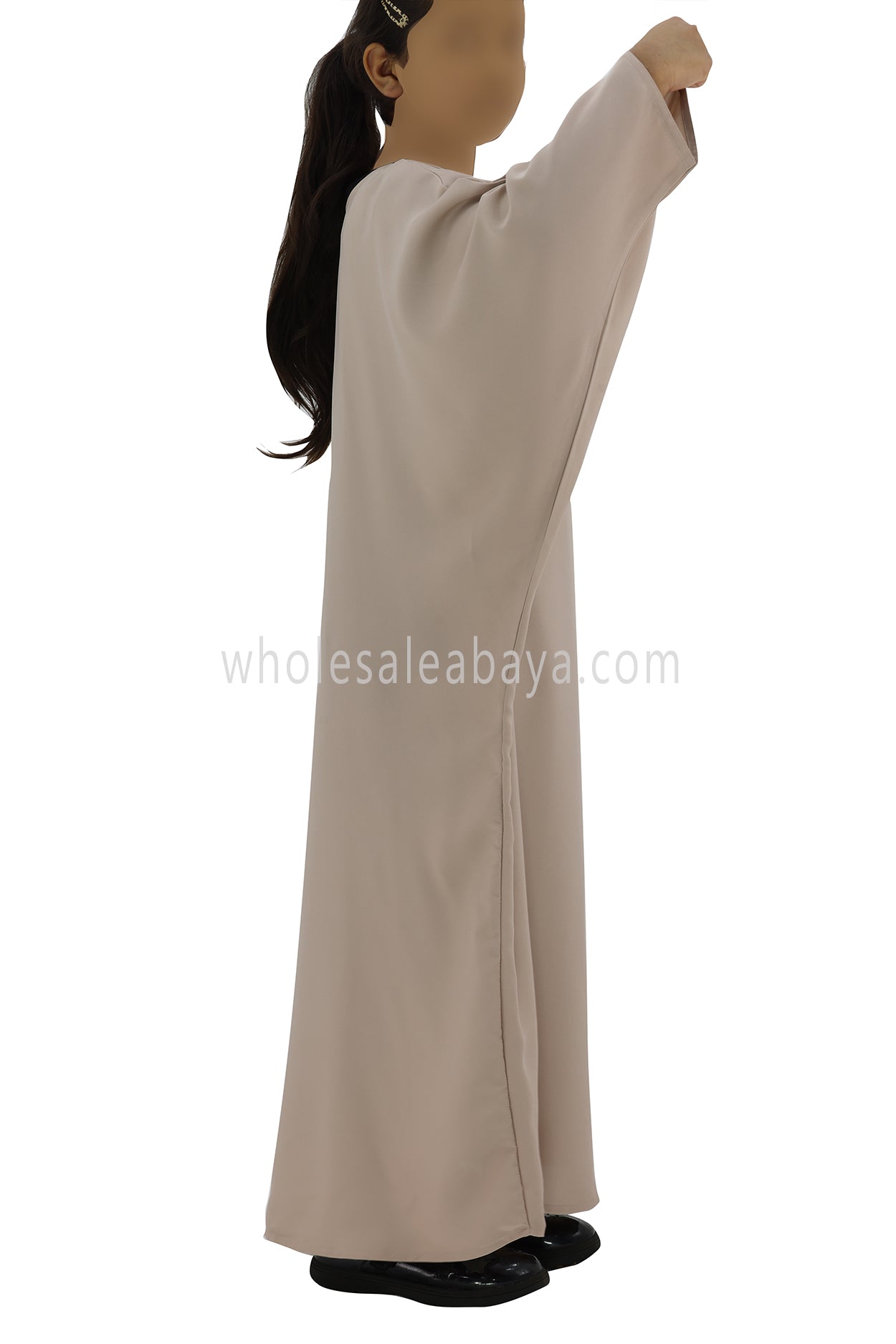 Girls PLain Closed Butterfly Abaya