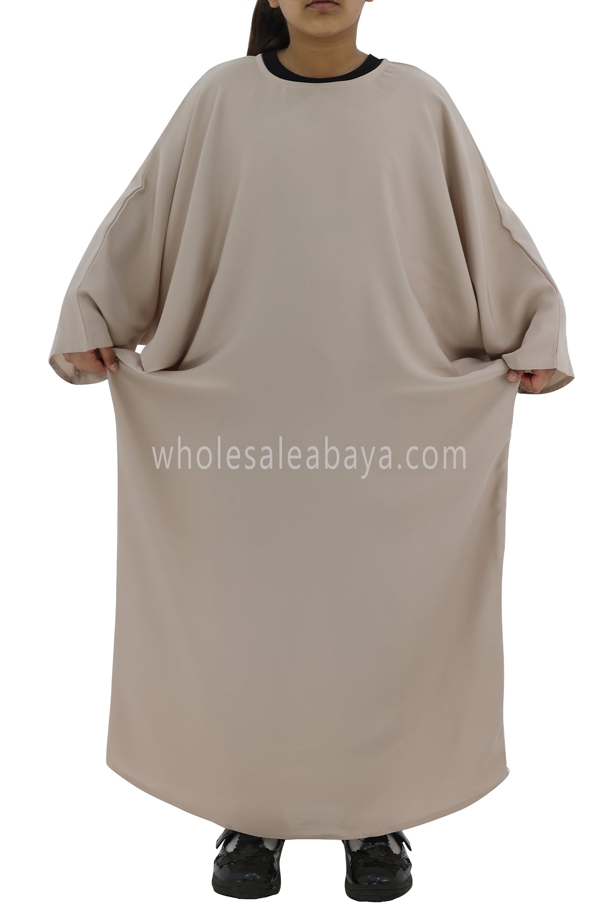 Girls PLain Closed Butterfly Abaya