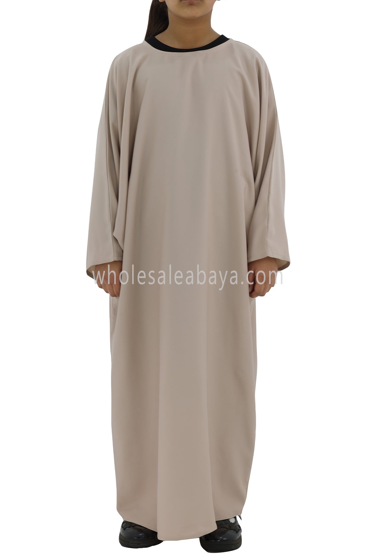 Girls PLain Closed Butterfly Abaya