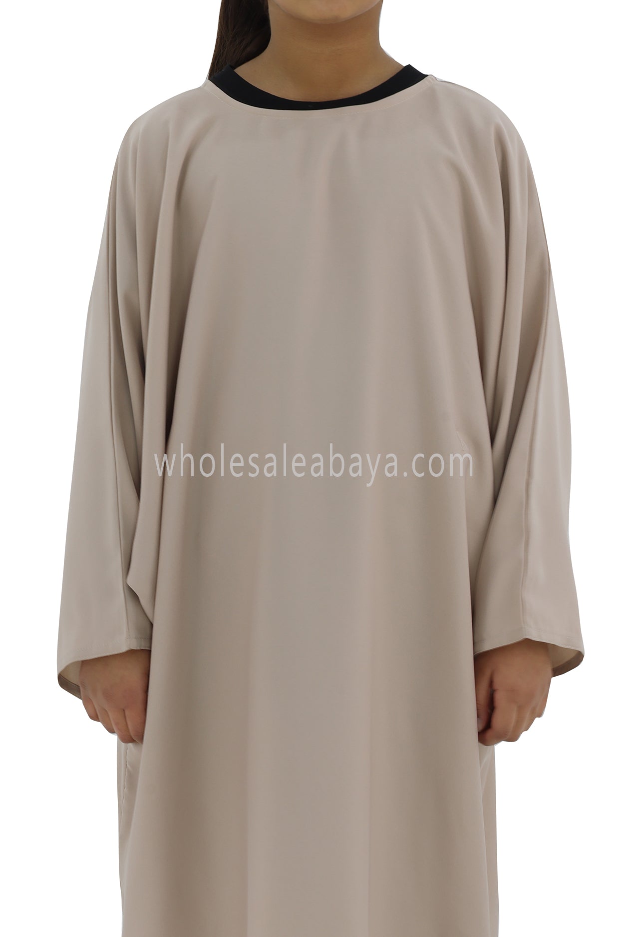 Girls PLain Closed Butterfly Abaya