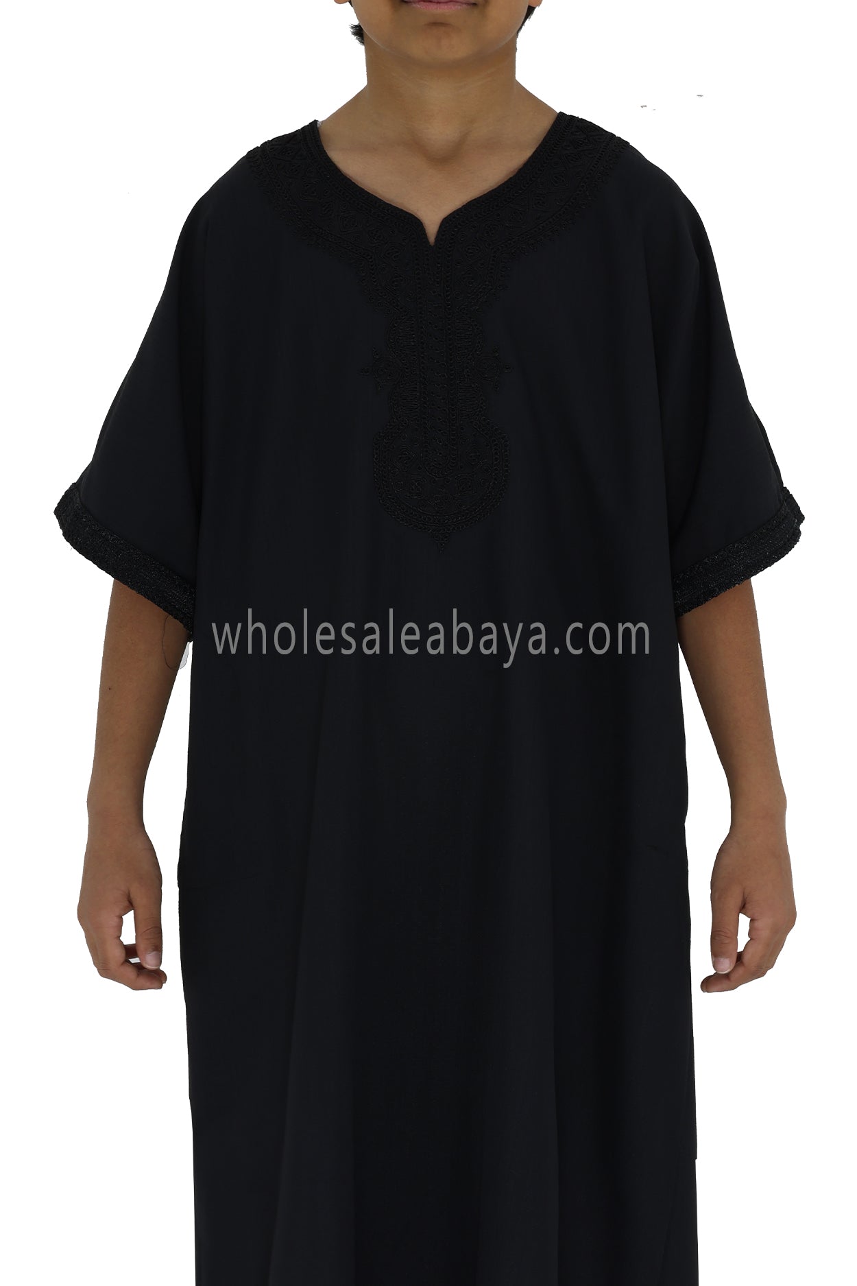 Boy's Moroccan Thoube Black Thoube