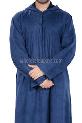 Premium Suede Hooded Thoube Blue