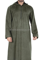 Premium Suede Hooded Thoube Light Green
