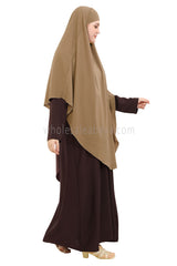 Free Size Premium Khimar Caramel Gold