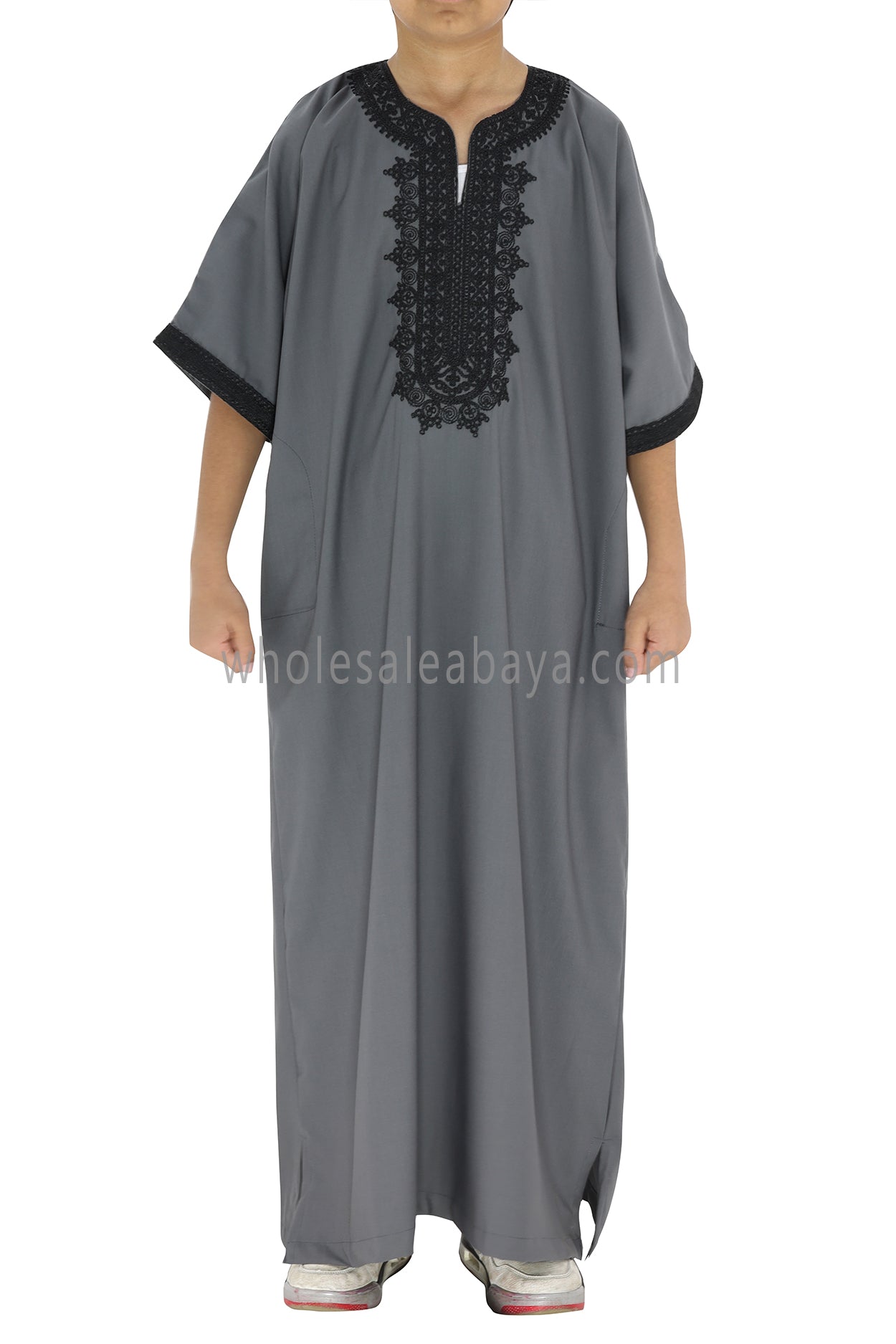 Boy's Moroccan Thoube Charcoal Grey