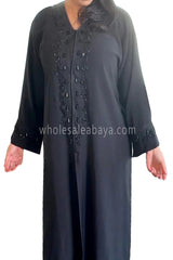 Premium nida handwork embellishment and lace work abaya 30417