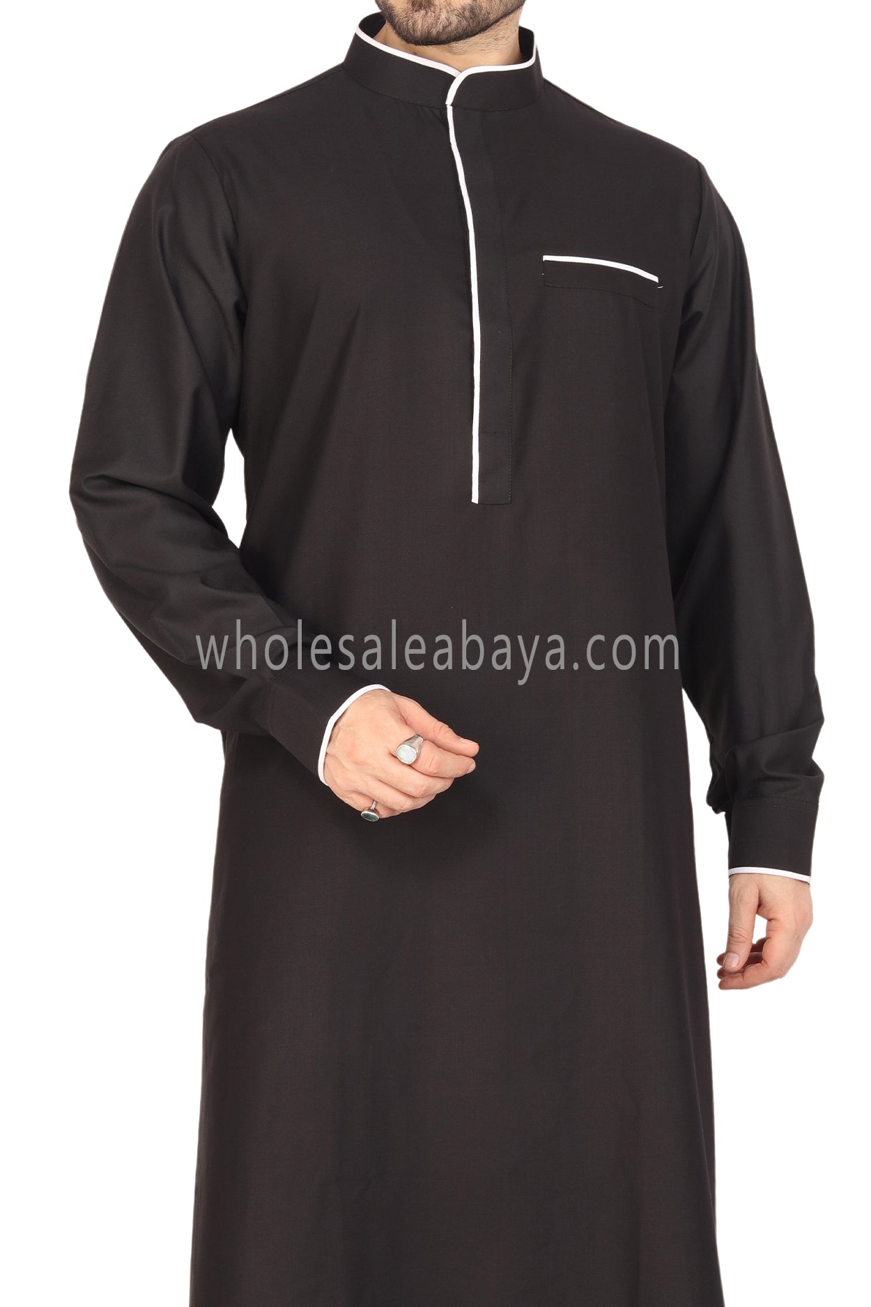 Men's Piping Collar Thoube Black Colour