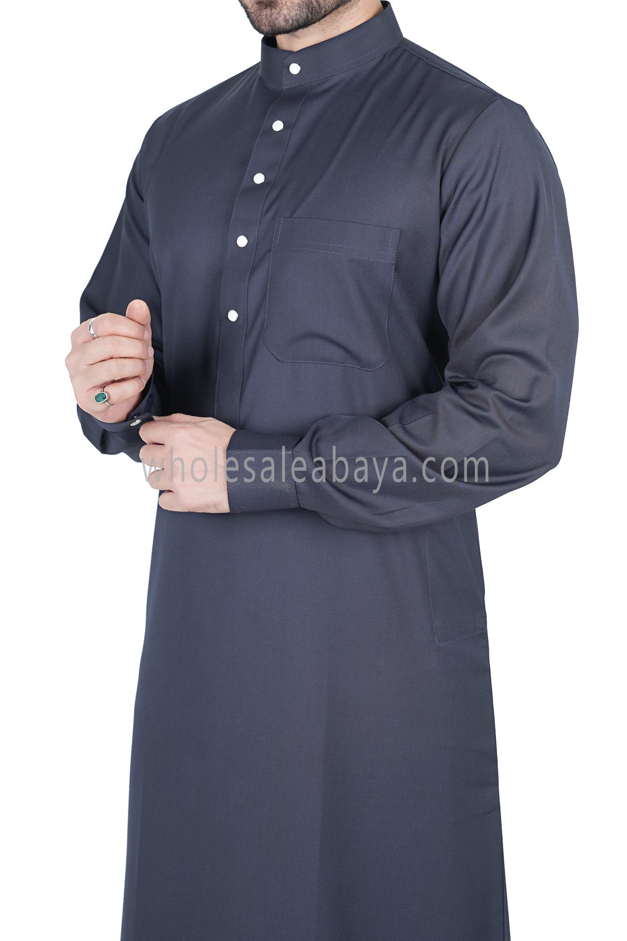 Men's Plain Thoube with Designer Buttons