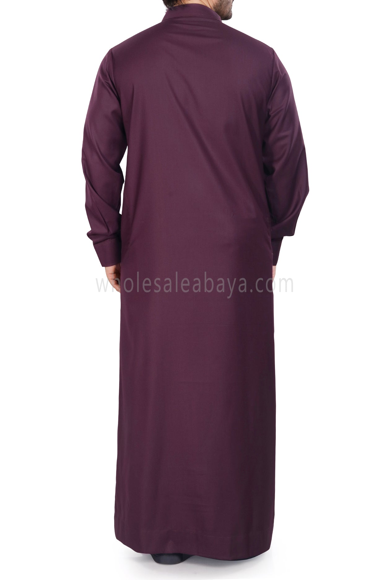 Plain Collar Thoube With Designer Buttons Burgundy