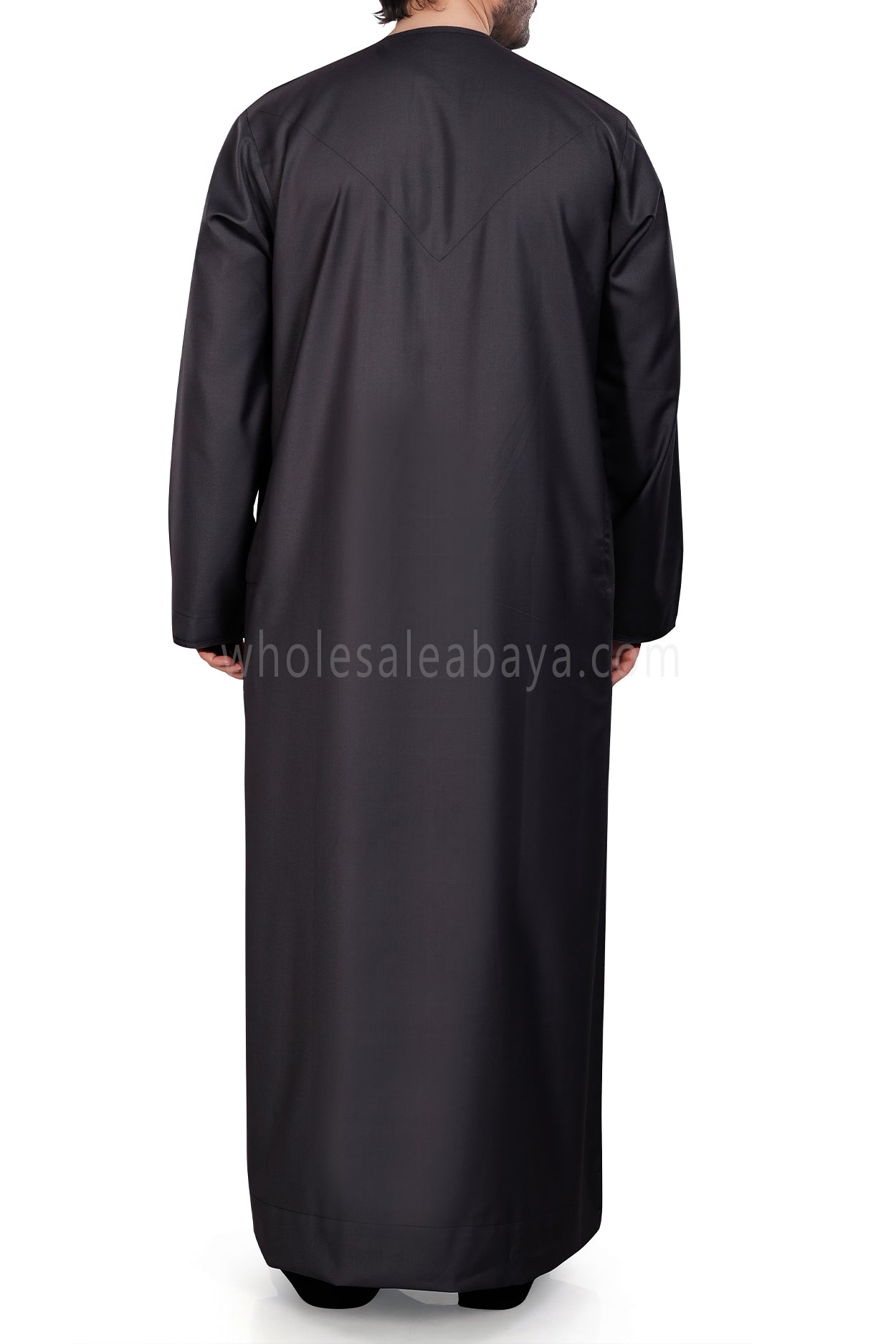 Men's Premium Emirati Thoube  With Zip & Tassel  Charcoal Grey