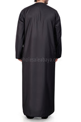 Men's Premium Emirati Thoube  With Zip & Tassel  Charcoal Grey