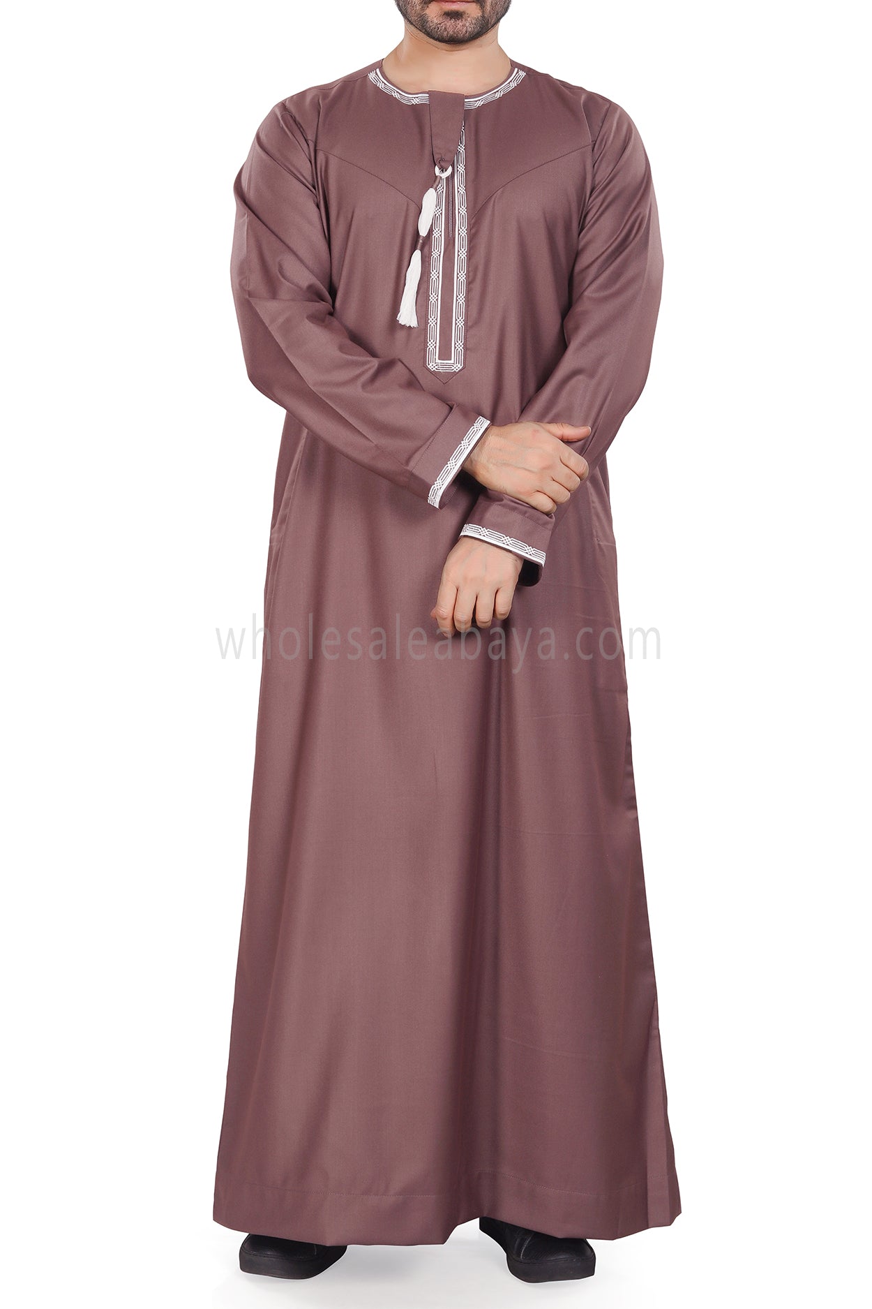 Premium Embroidered Omani Tassel  Ash Brown