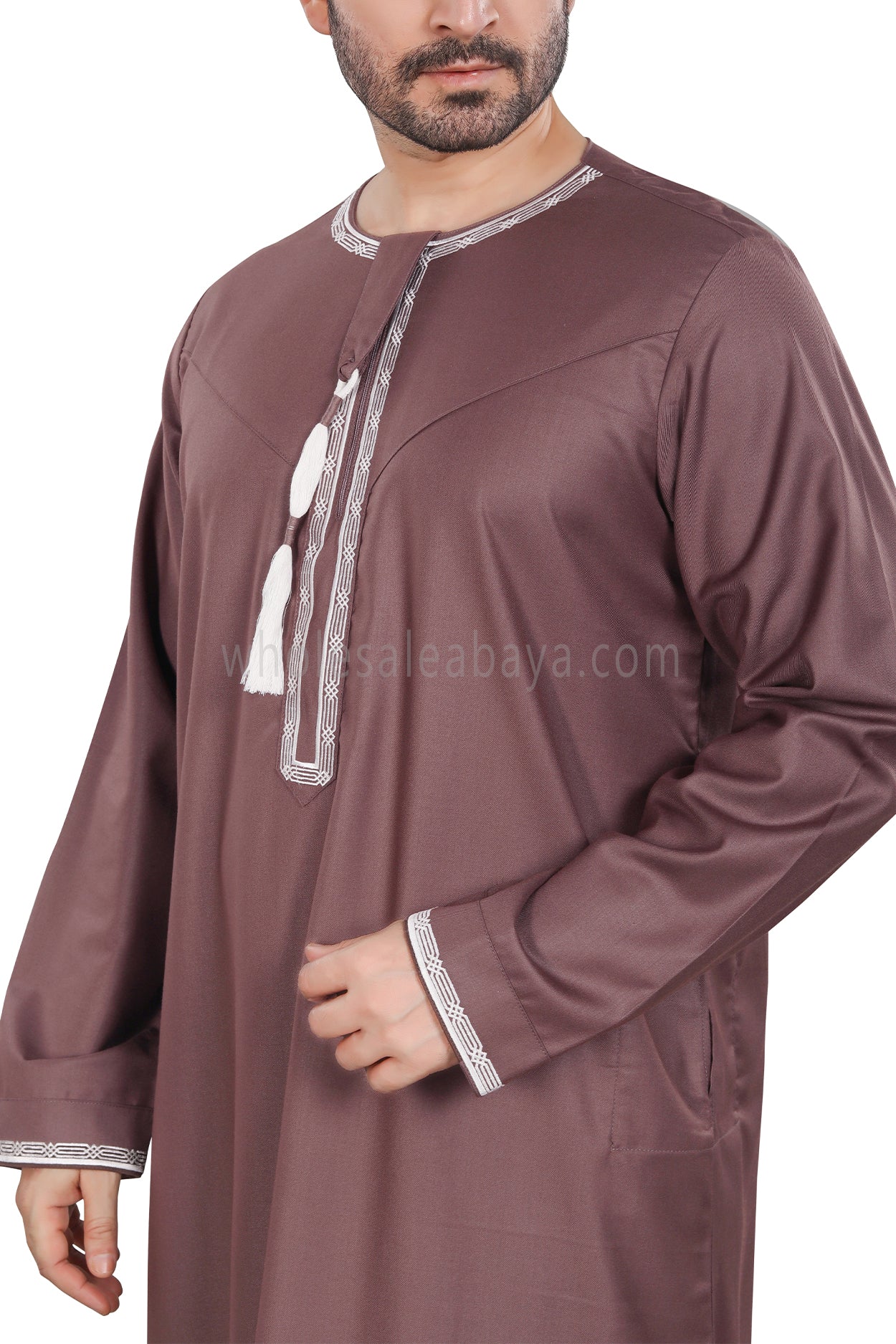 Premium Embroidered Omani Tassel  Ash Brown
