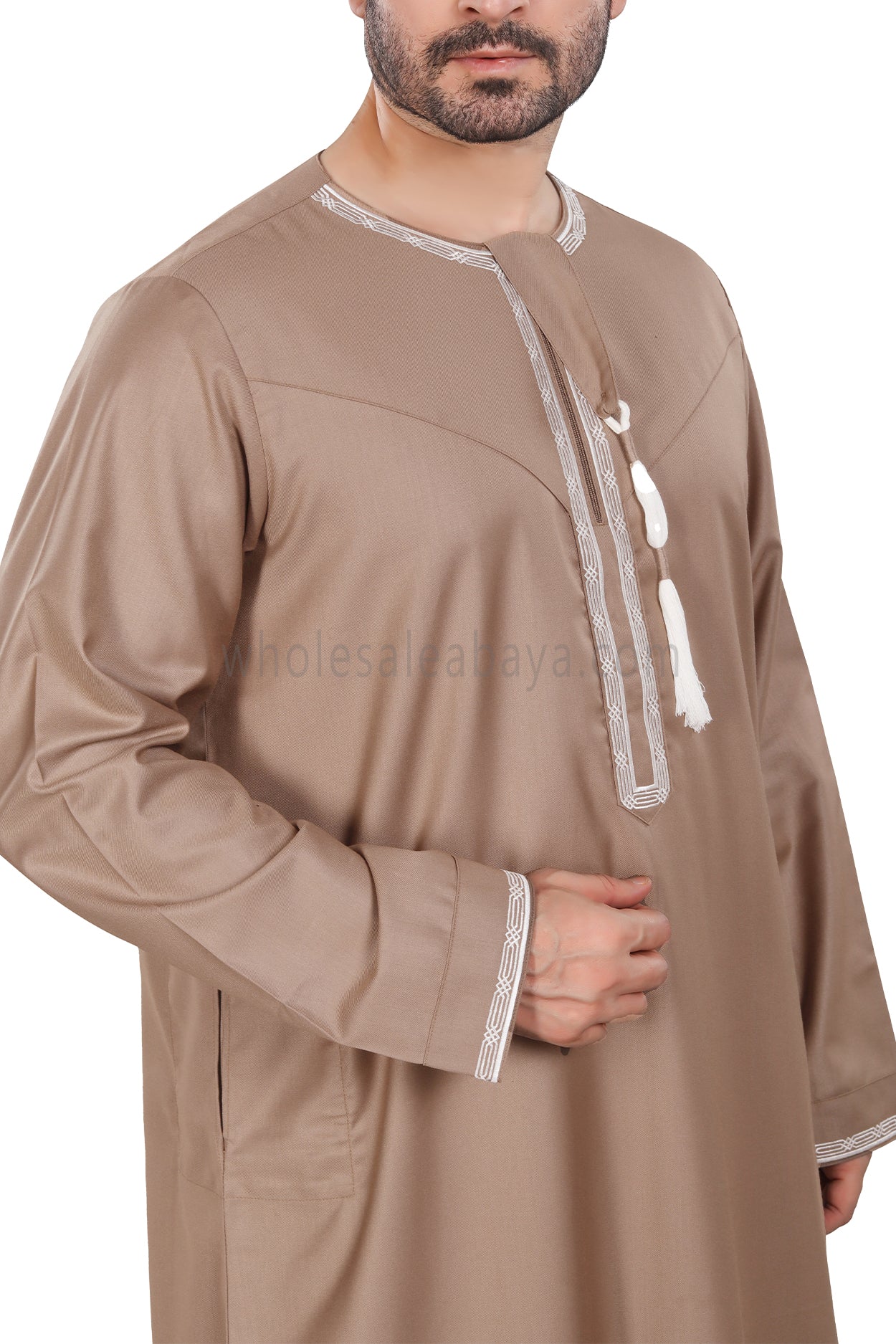 Premium Embroidered Omani Tassel  Caramel Brown