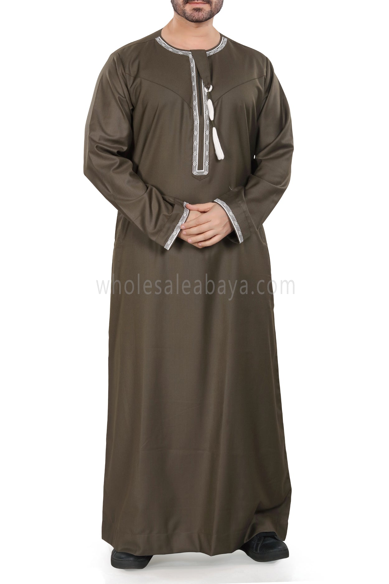 Premium Embroidered Omani Tassel  Olive Green