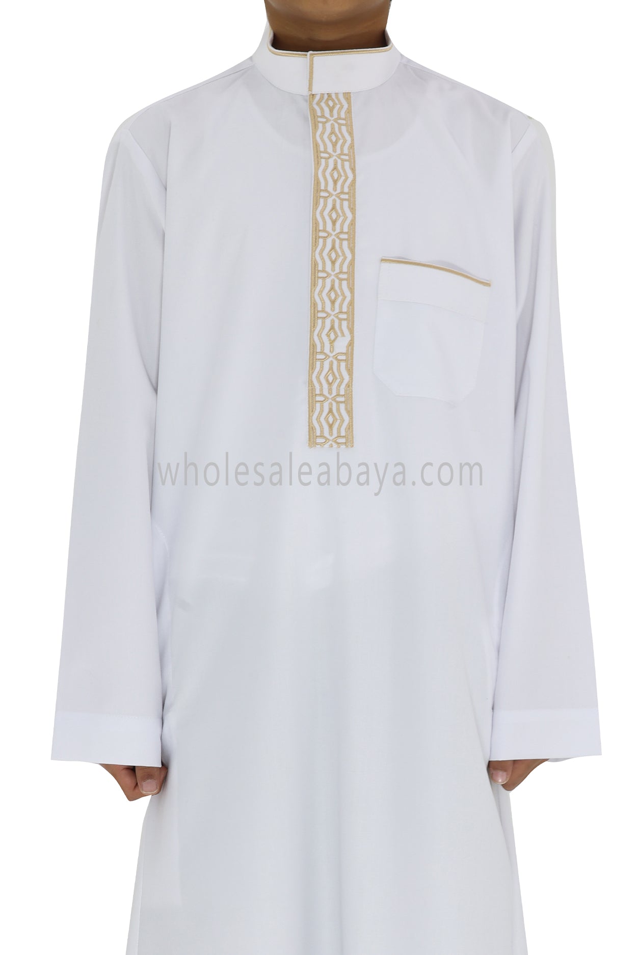 Boy's Elegant Collar Thoube With Embroidery