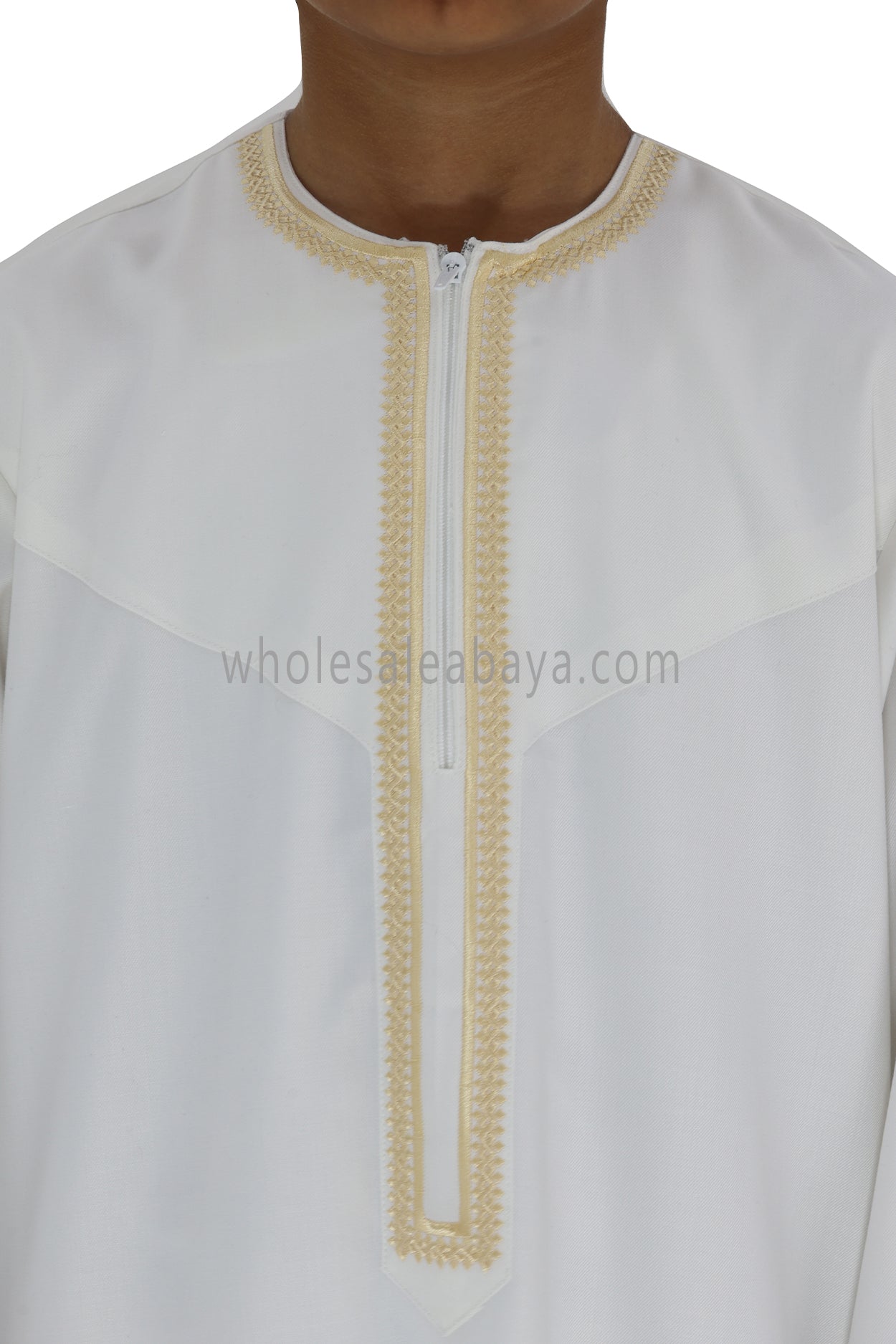 Boy's Premium Embroidered Omani Tassel Thoube White