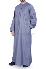 Men's Premium Emirati Thoube  With Zip & Tassel Sky Blue