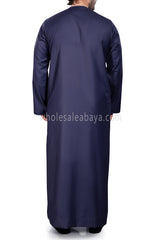 Men's Premium Emirati Thoube  With Zip & Tassel Navy Blue