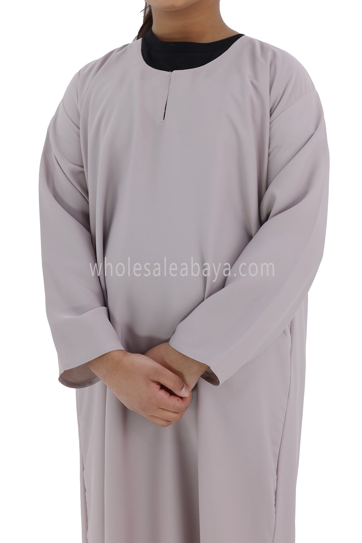 Girls Closed Plain Abaya With Straight Cut