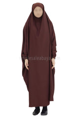 2 piece Jilbab With Naqaab Chocolate Brown