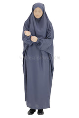 2 piece Jilbab With Naqaab Charcoal Grey