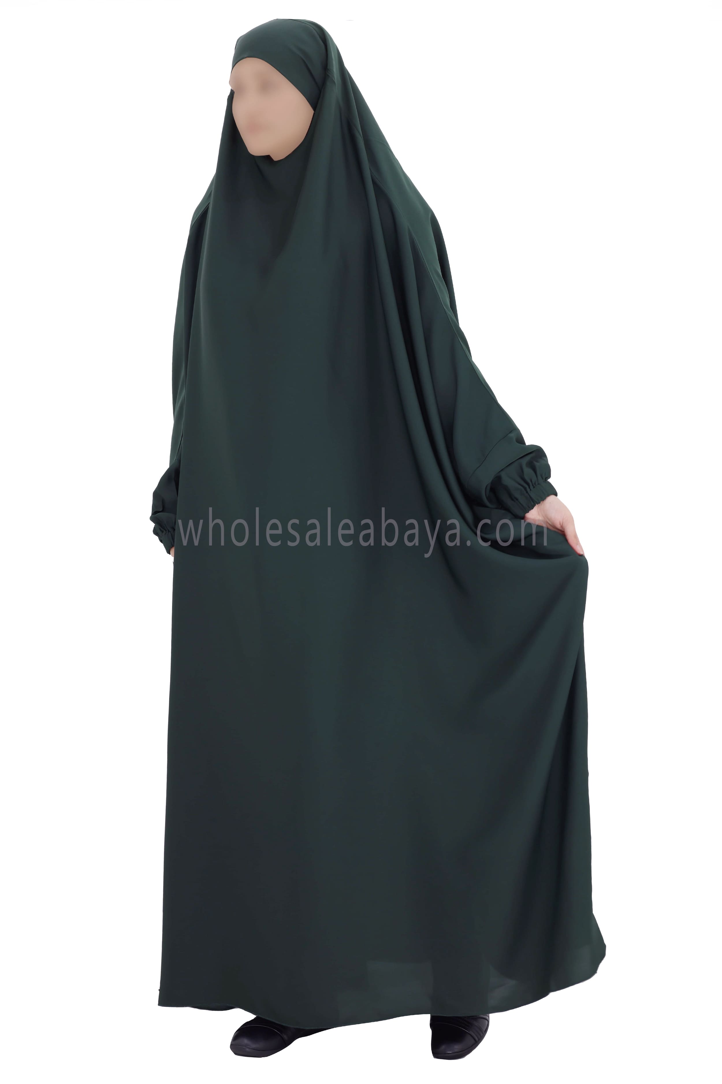 2 piece Jilbab With Naqaab Bottle Green