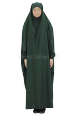 2 piece Jilbab With Naqaab Bottle Green