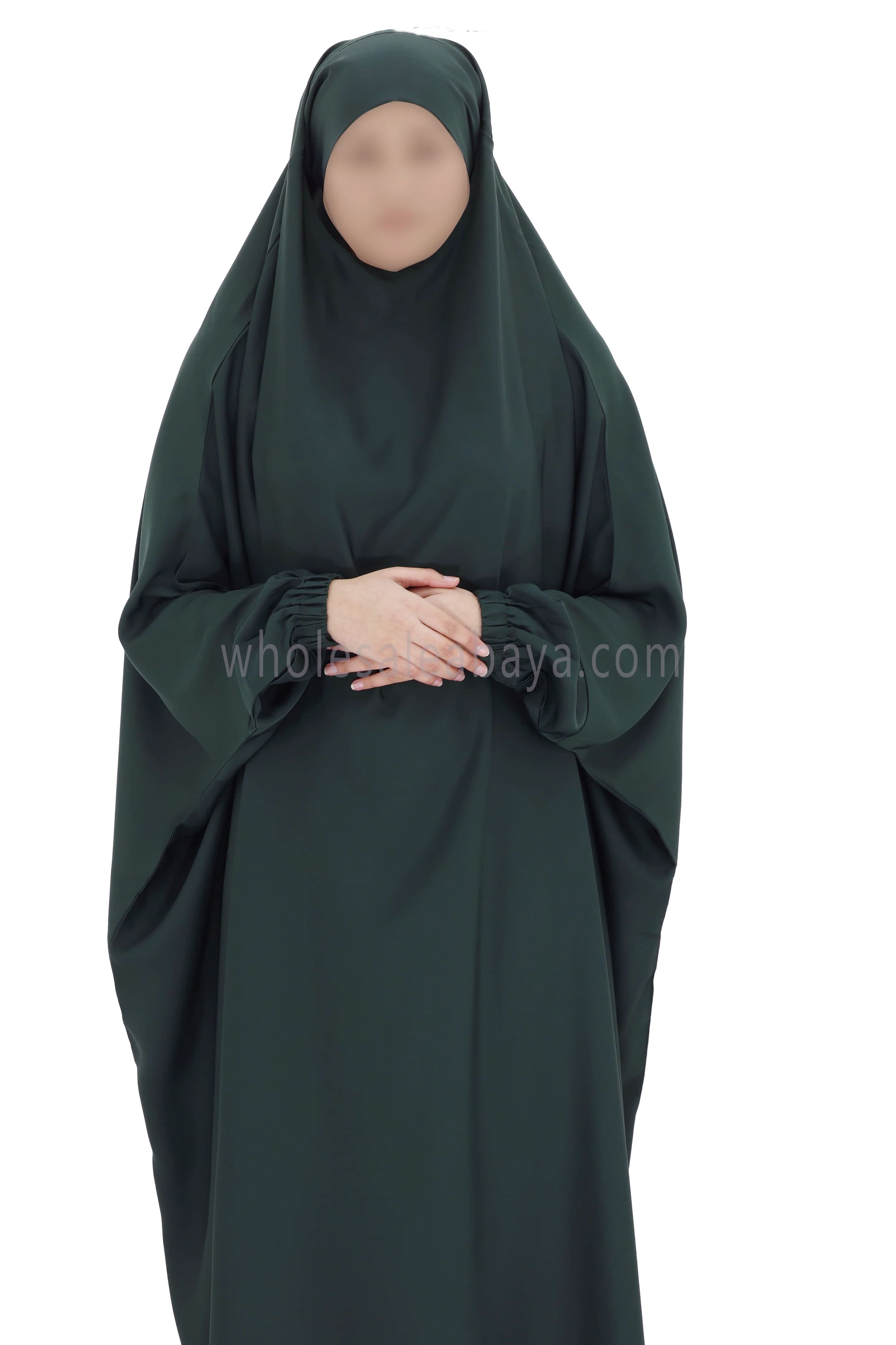 2 piece Jilbab With Naqaab Bottle Green