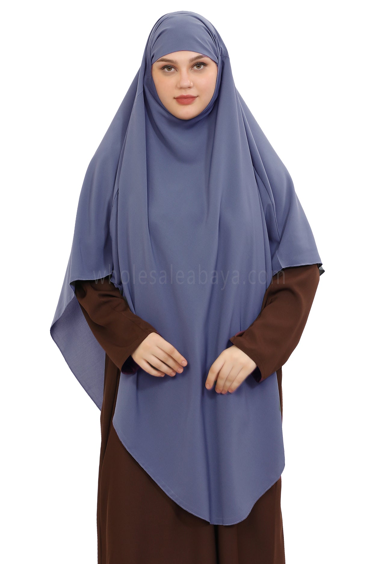 Free Size Premium Khimar Lavender Blue