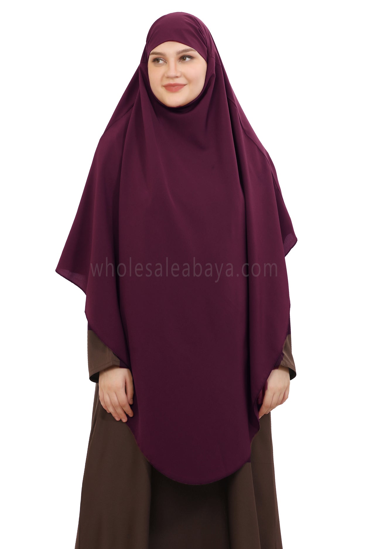 Free Size Premium Khimar Maroon