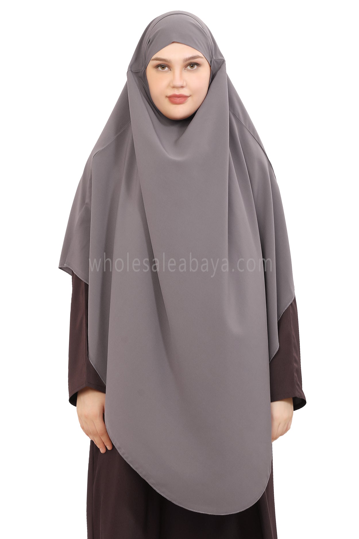 Free Size Premium Khimar Light Grey 50041