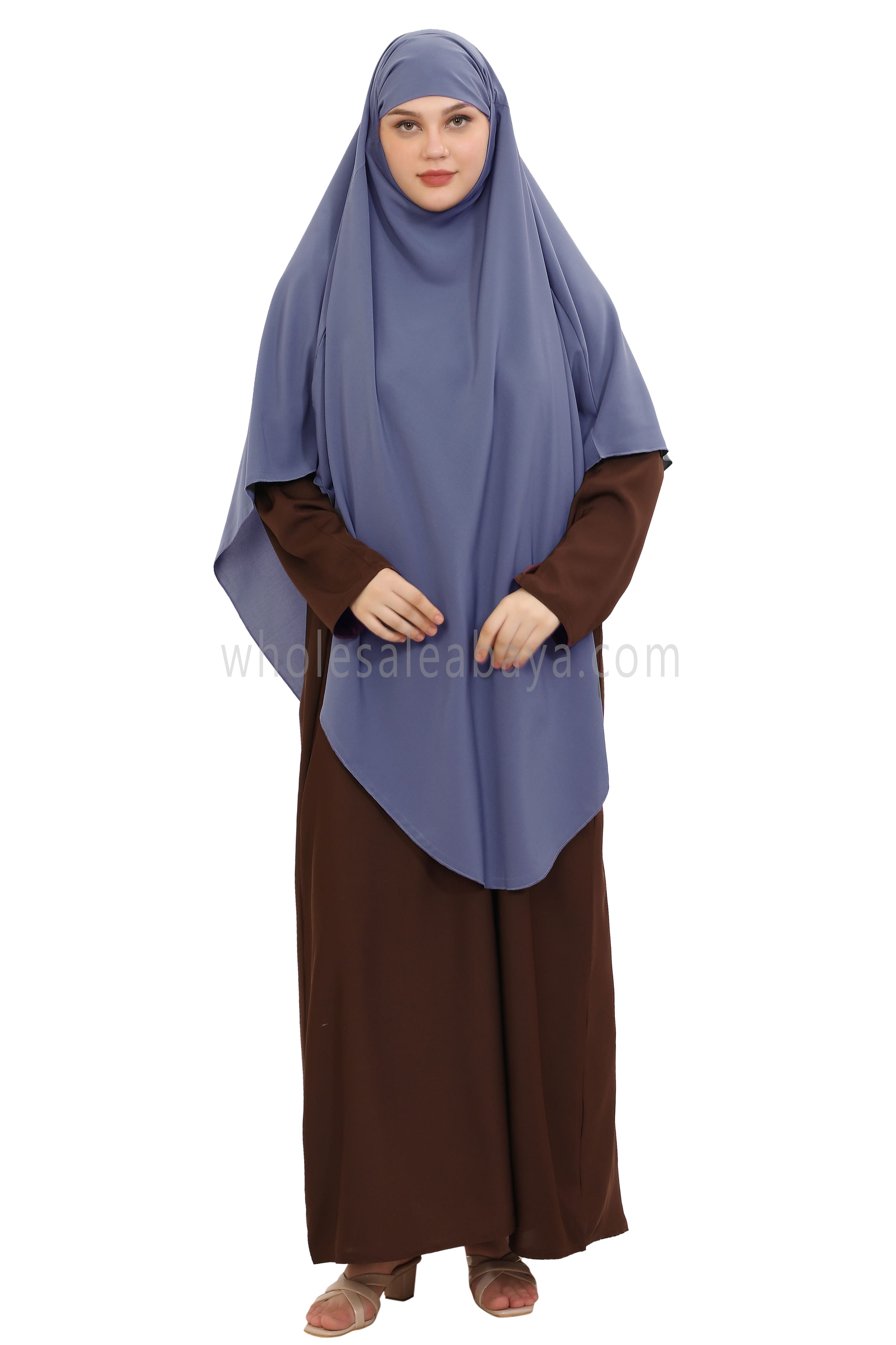 Free Size Premium Khimar Lavender Blue