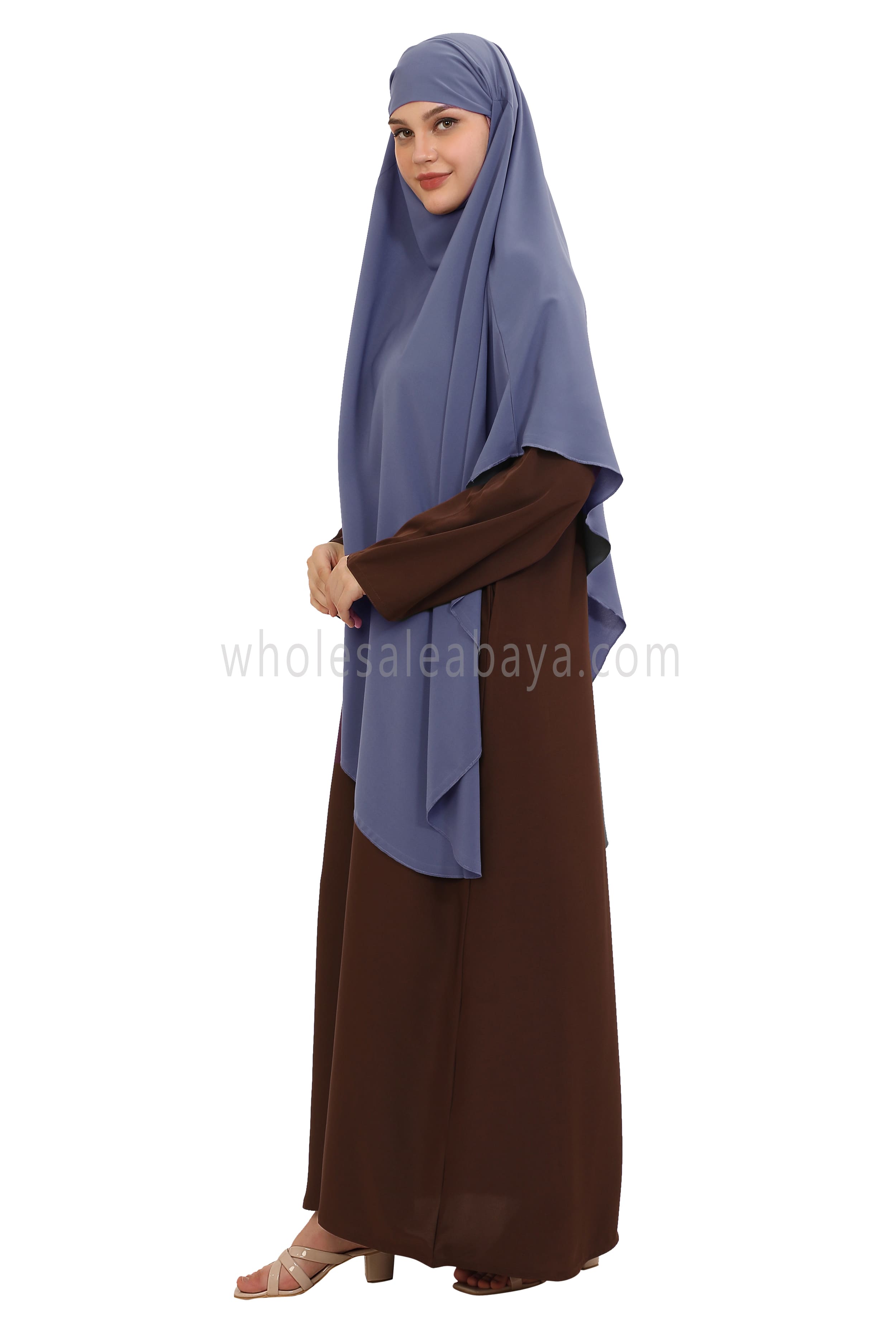 Free Size Premium Khimar Lavender Blue