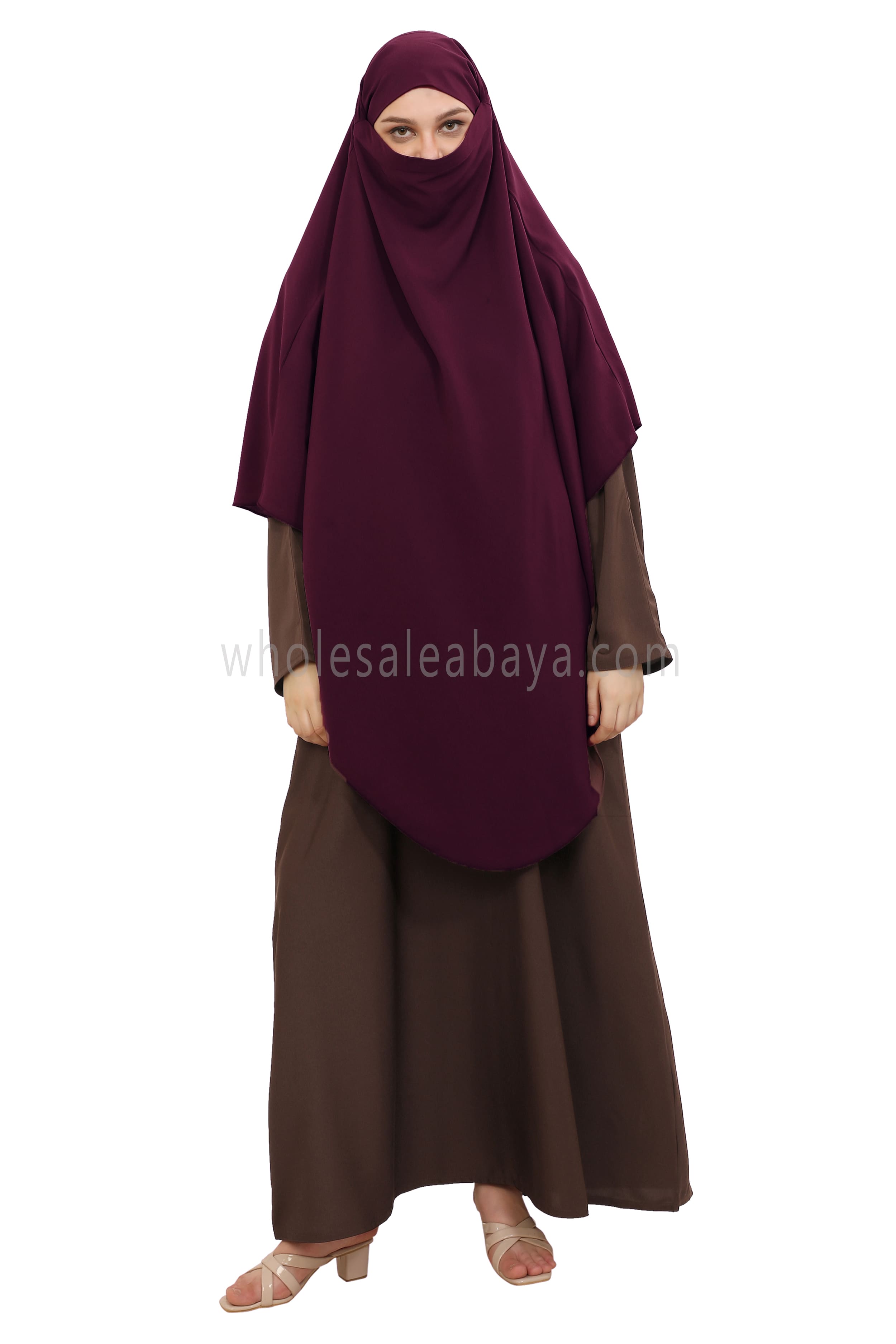 Free Size Premium Khimar Maroon