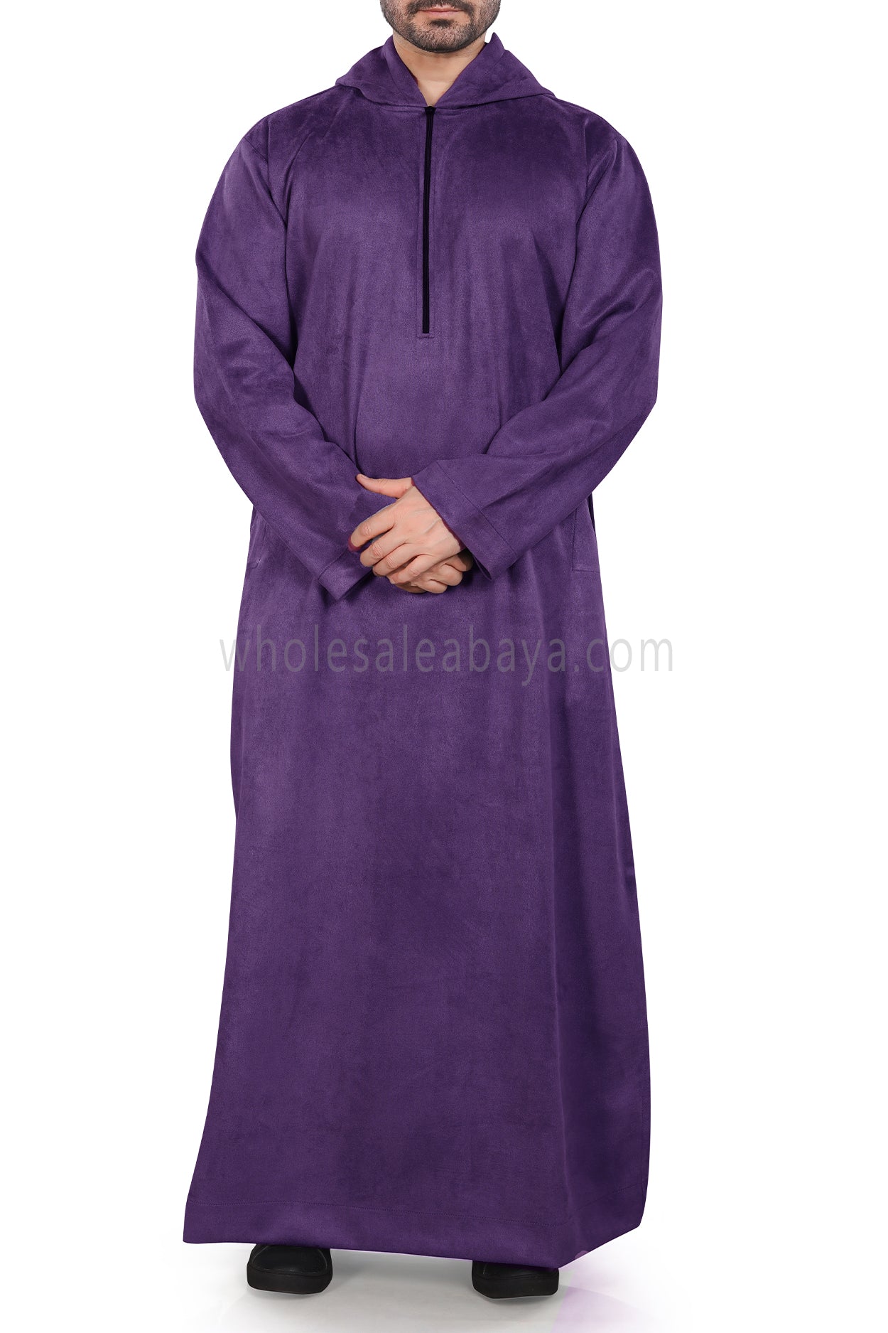 Premium Suede Hooded Thoube 90016 Purple