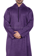 Premium Suede Hooded Thoube 90016 Purple