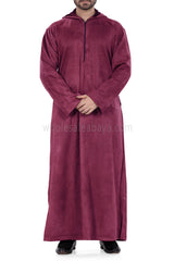 Premium Suede Hooded Thoube 90016 Maroon