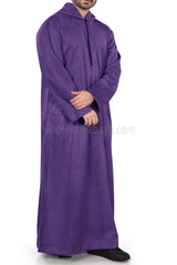 Premium Suede Hooded Thoube 90016 Purple