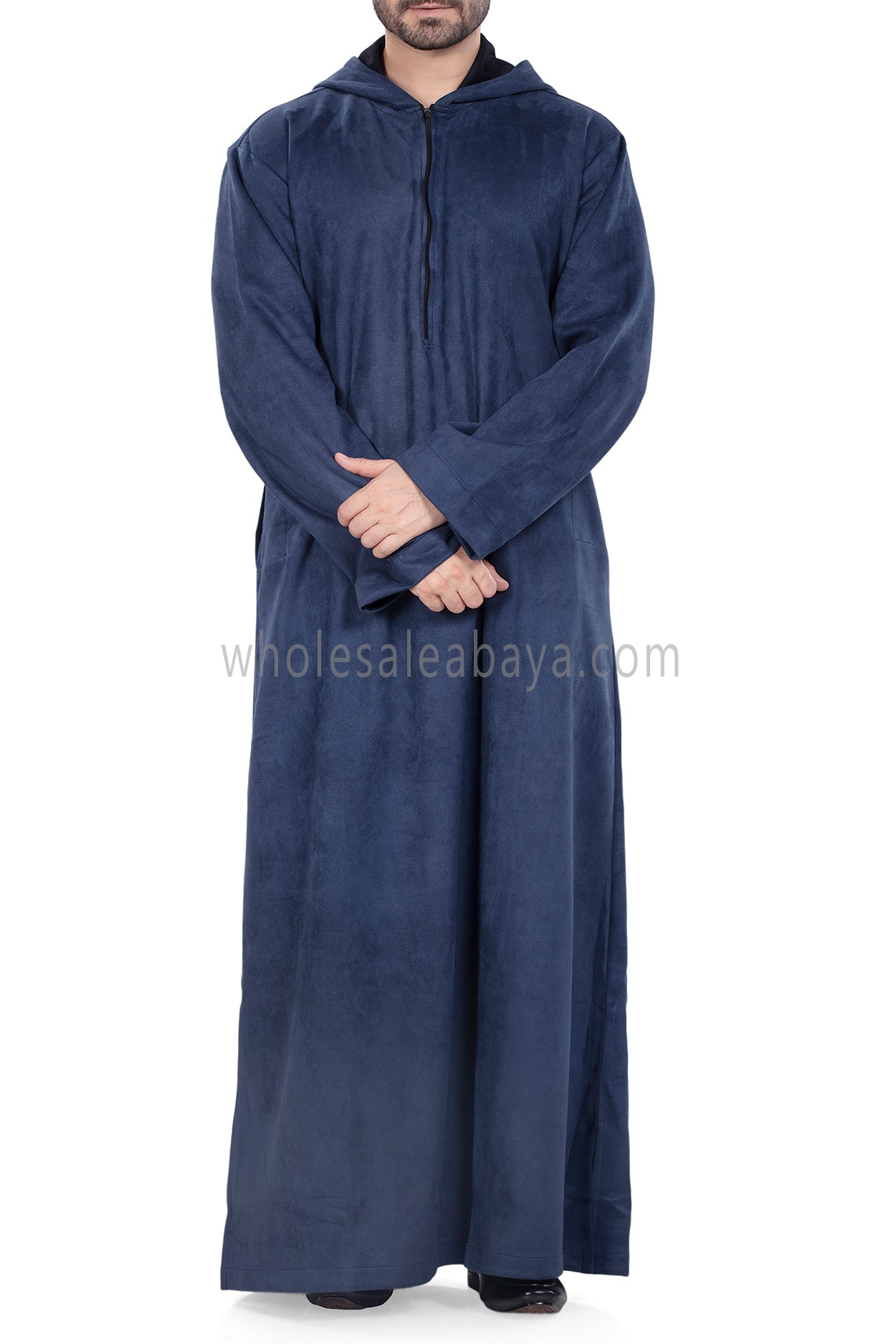 Premium Suede Hooded Thoube 90016 Blue