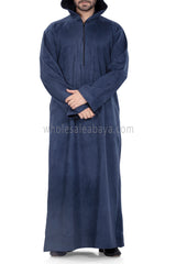Premium Suede Hooded Thoube 90016 Blue
