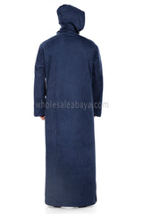 Premium Suede Hooded Thoube 90016 Blue