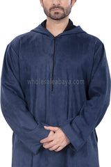 Premium Suede Hooded Thoube 90016 Blue