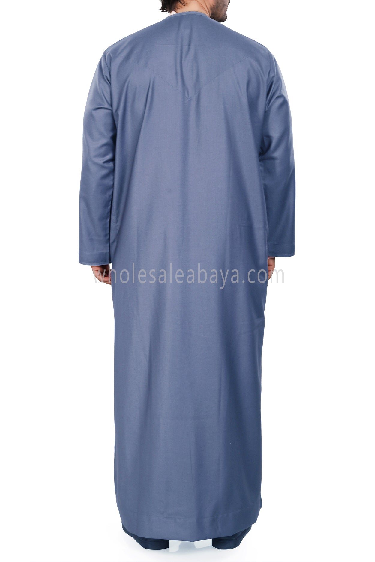 Men's Premium Emirati Thoube  With Zip & Tassel Denim Blue