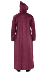 Premium Suede Hooded Thoube 90016 Maroon