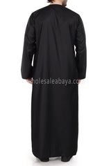 Men's Premium Emirati Thoube  With Zip & Tassel Black
