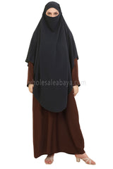 Free Size Premium Khimar Dark Charcoal