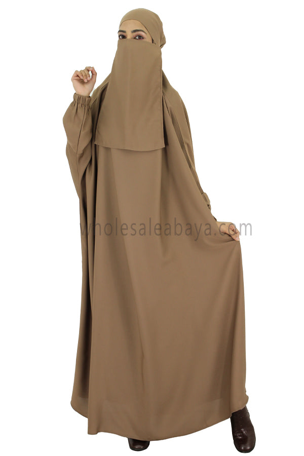 2 piece Jilbab With Naqaab C-9 Caramel Mocha